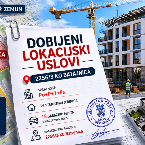Odobren zahtev "OPTIMIST BAU 2023 INŽINJERING" - dobijeni lokacijski uslovi za gradnju u Batajnici