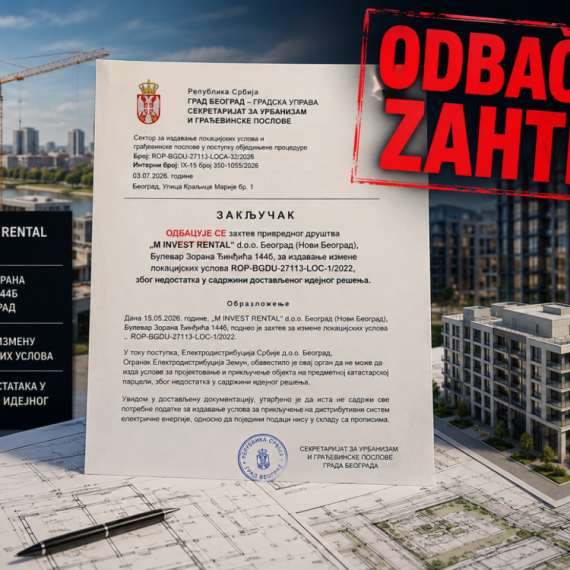 Odbačen zahtev "M INVEST RENTAL" -  Izmena lokacijskih uslova stopirana zbog nepotpune dokumentacije